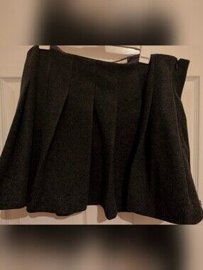 Francesca's Collections Black Pleated Skater Skirt